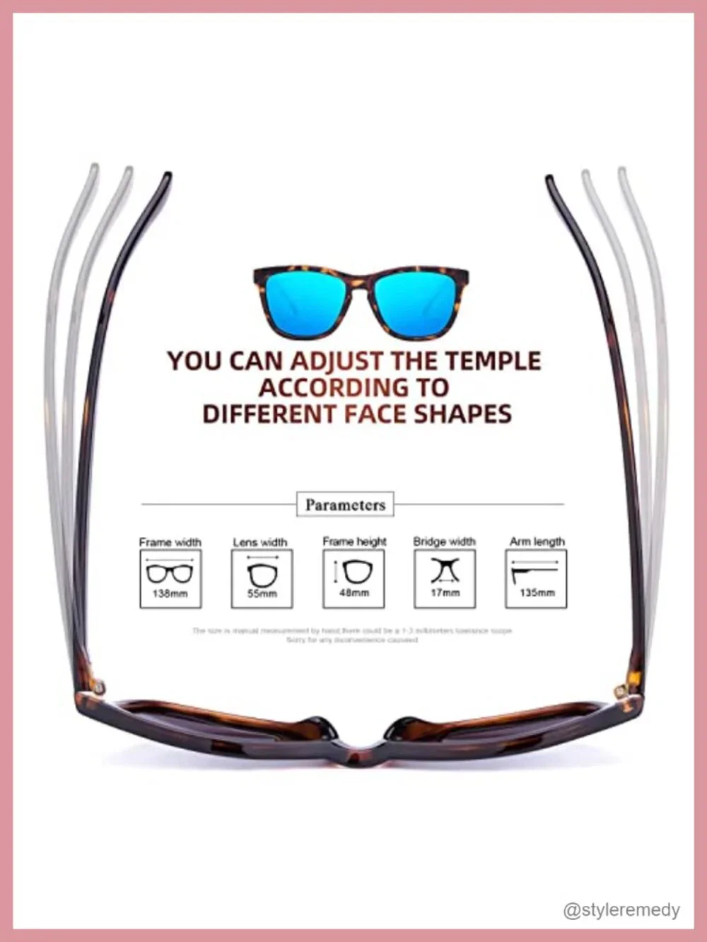 Classic Square Frame UV400 Mirrored Lens Sunglasses, Polycarbonate Frame,